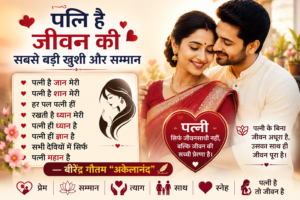पत्नी है जान मेरी – पत्नी के सम्मान, प्रेम और समर्पण पर आधारित सुंदर हिंदी कविता।